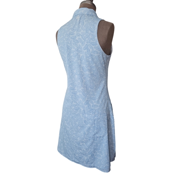 Peter Millar Crown Sport Carner Golf  Dress Cottage Blue Palm Frond Size Small - Picture 9 of 15